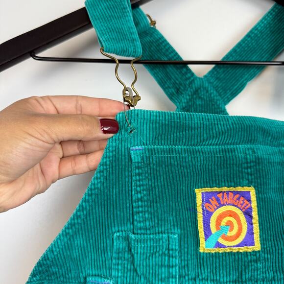 Vintage Happy Kids 90s Green Corduroy Overalls FLAW Boys - 7 - Picture 2 of 8